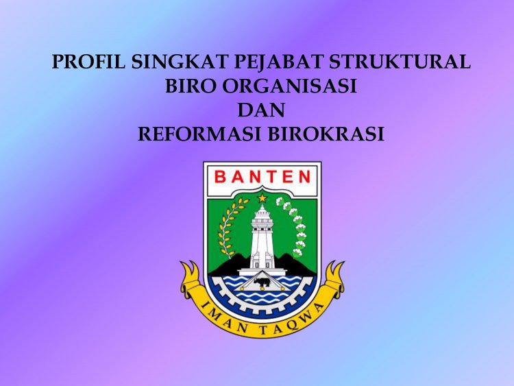 Profil Pejabat Biro organisasi Setda Provinsi Banten