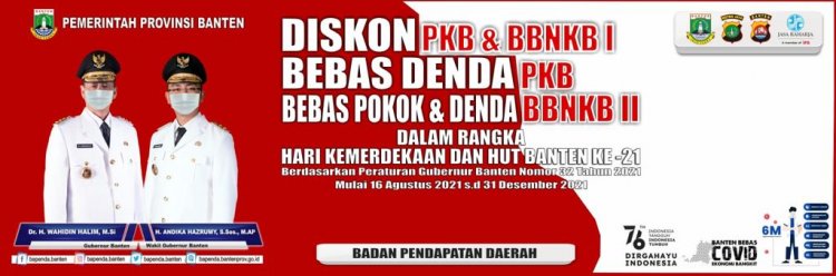 Semarakkan Hari kemerdekaan, Pemprov Banten Tebar Diskon Pajak Kendaraan Bermotor