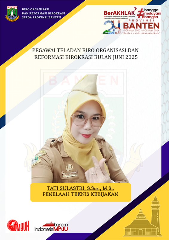 Selamat ! Terpilih sebagai ASN Teladan bulan Juni 2025