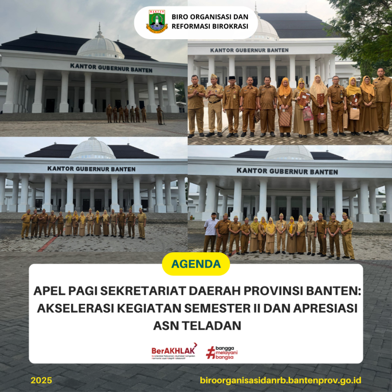 Apel Pagi Sekretariat Daerah Provinsi Banten: Akselerasi Kegiatan Semester II dan Apresiasi ASN Teladan