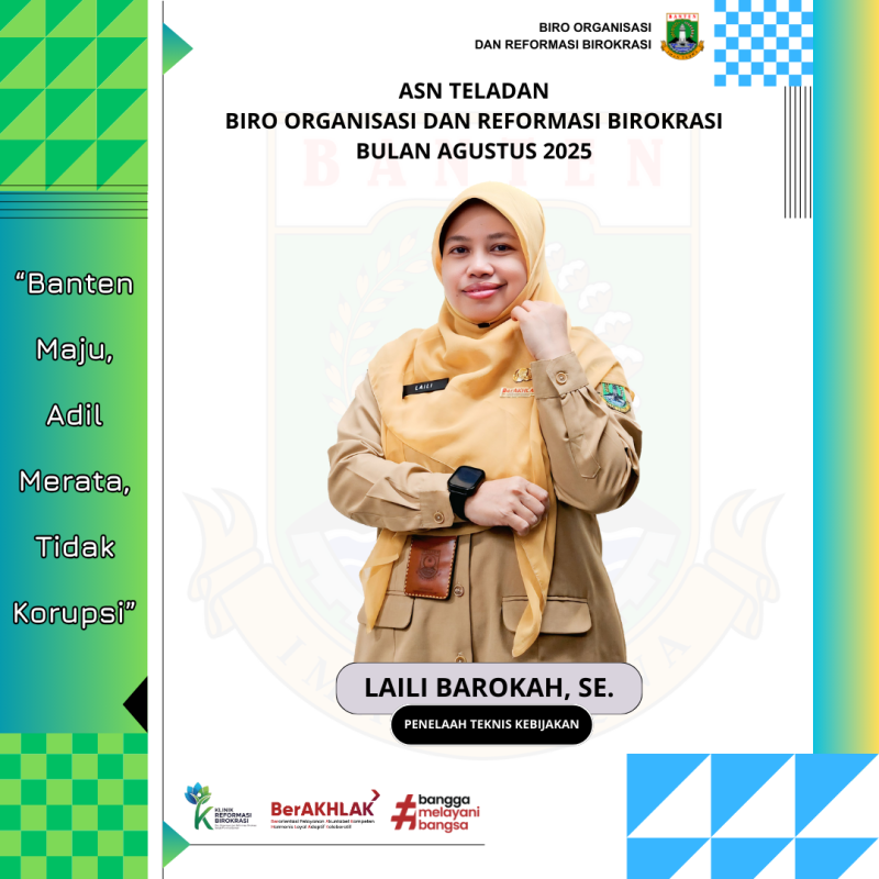 Selamat ! Terpilih sebagai ASN Teladan bulan Agustus 2025