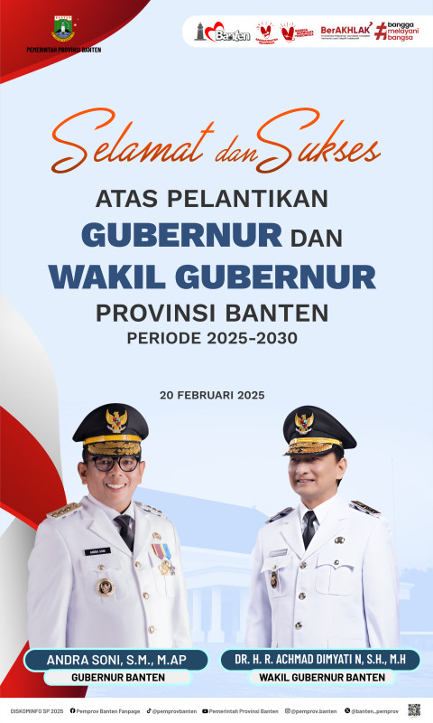 Pelantikan Gubernur dan Wakil Gubernur Banten periode 2025-2030