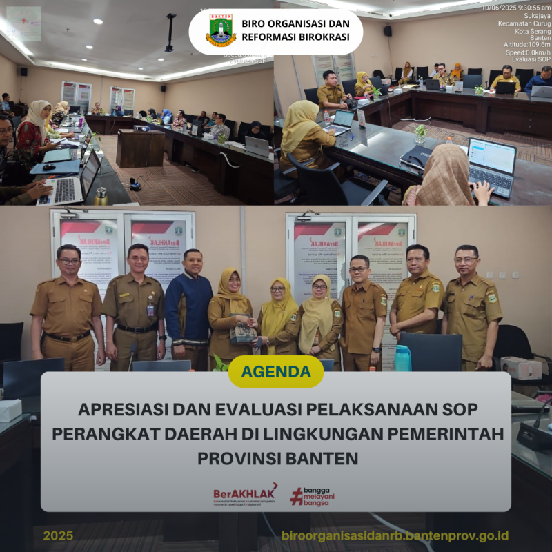 Apresiasi dan Evaluasi Pelaksanaan SOP Perangkat Daerah di Lingkungan Pemerintah Provinsi Banten